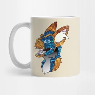 Dino Fursuit Furry Skulldog Fursona blue graphic Mug